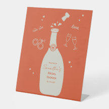 Met de hand getekend Champaign Bruiloftsborrel Bor