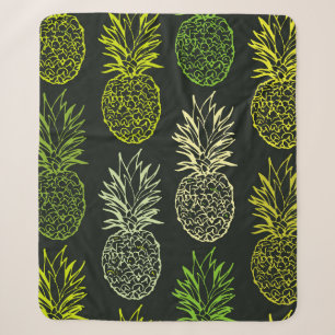 Met de hand getekend doedelpatroon. Palm leavesart Sherpa Deken