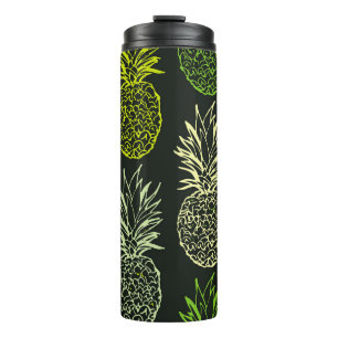 Met de hand getekend doedelpatroon. Palm leavesart Thermosbeker