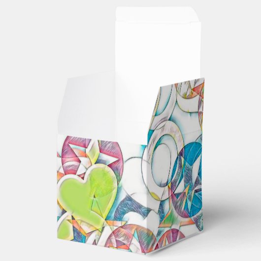 Met de hand getekend door EDDArt - Sterren en hart Bedankdoosjes (Geopend)