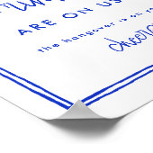 Met de hand getekend Frans blauw trouw open bar bo Poster (Hoek)