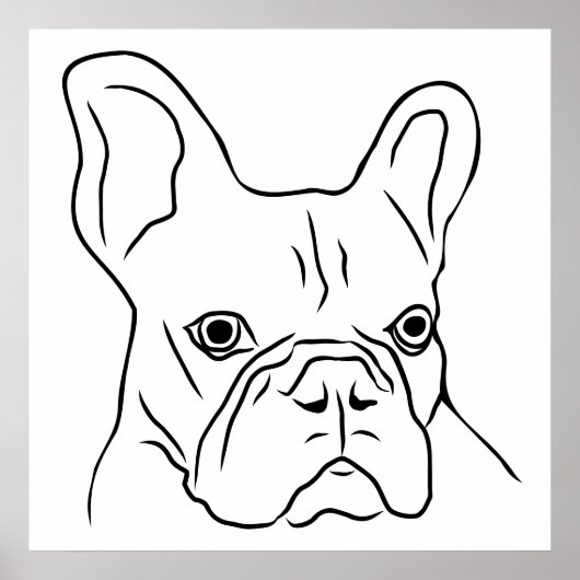Met de hand getekend Frans gezicht Poster (Voorkant)