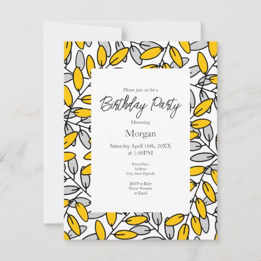 Met de hand getekend geel grijs lederen patroon kaart (Voorkant)