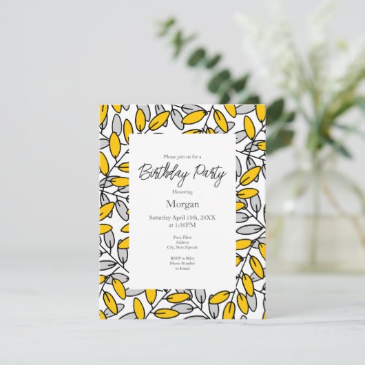 Met de hand getekend geel grijs lederen patroon kaart (Staand voorkant)