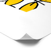 Met de hand getekend geel grijs lederen patroon poster (Hoek)