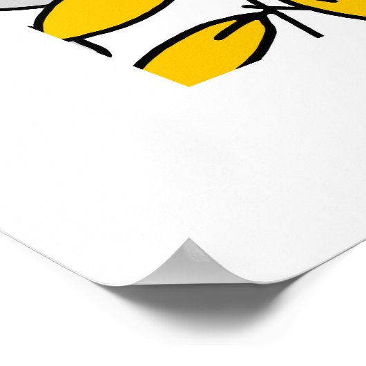 Met de hand getekend geel grijs lederen patroon poster (Hoek)