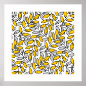 Met de hand getekend geel grijs lederen patroon poster (Voorkant)