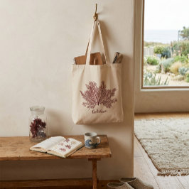 Met de hand getekend Gelidium zeewier Tote Bag