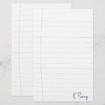 Met de hand getekend gelinieerd papier