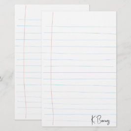 Met de hand getekend gelinieerd papier