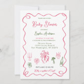 met de hand getekend grillig Baby shower Kaart (Voorkant)