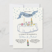 Met de hand getekend grillig dinerfeestje kaart (Voorkant)