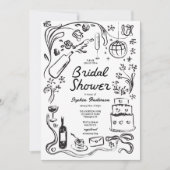 met de hand getekend grillig Vrijgezellenfeest Kaart (Voorkant)