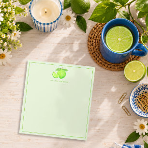 Met de hand getekend groen limoen zachte citrus on notitieblok