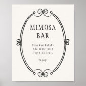Met de hand getekend Halloween Mimosa Bar Poster (Voorkant)