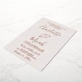 Met de hand getekend hart | Roze goud folie tekst  Folie Uitnodiging (Gedraaid)