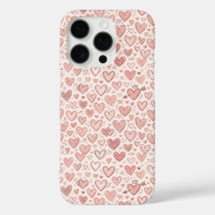 Met de Hand Getekend Hartpatroon iPhone 16 Pro Hoesje