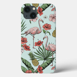 Met de Hand Getekend Hawaiaans Flamingo Patroon Case-Mate iPhone Case