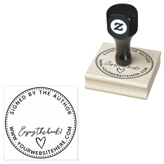 Met de hand getekend Heart Enjoy boek gesigneerd d Rubberstempel (Gestempeld)