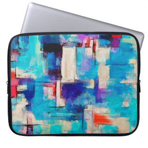 Met de hand getekend helder schilderij, achtergron laptop sleeve