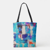 Met de hand getekend helder schilderij, achtergron tote bag (Achterkant)