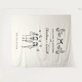 Met de Hand Getekend Huwelijksbegroeting Wandkleed (Voorkant (horizontaal))