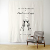 Met de Hand Getekend Huwelijksbegroeting Wandkleed (In situ)