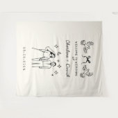 Met de Hand Getekend Huwelijksbegroeting Wandkleed (Voorkant (horizontaal))