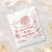 Met de hand getekend is liefde & Pizza Bruidsmeisj Bedankzakje (Geknipt)