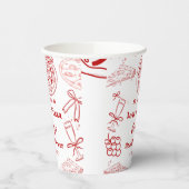 Met de hand getekend is liefde & Pizza Bruidsmeisj Papieren Bekers (Links)