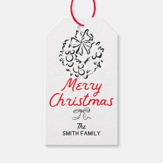 Met de hand getekend Kerstmis Persoonlijk Cadeau Cadeaulabel (Voorkant)