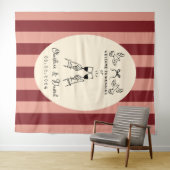 Met de Hand Getekend Krabbel Huwelijks Welkom Bord Wandkleed (In Situ (horizontaal))