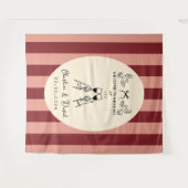 Met de Hand Getekend Krabbel Huwelijks Welkom Bord Wandkleed (Voorkant (horizontaal))