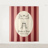 Met de Hand Getekend Krabbel Huwelijks Welkom Bord Wandkleed (Voorkant)