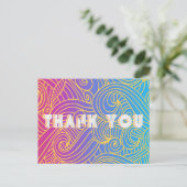 Met de Hand Getekend Krullend Patroon Abstract Briefkaart (Staand voorkant)