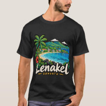 Met de hand getekend Lenakel Vanuatu Reis Kunst La