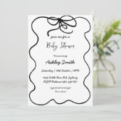 met de hand getekend lint baby shower. kaart (Staand voorkant)