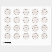 Met de hand getekend lint bruiloftsetiket ronde sticker (Vel)