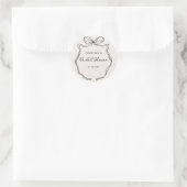 Met de hand getekend lint bruiloftsetiket ronde sticker (Tas)