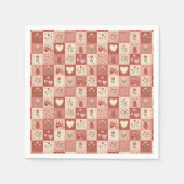 Met de Hand Getekend Love Patchwork Patroon - Serv Servet (Voorkant)