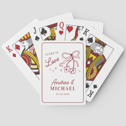 Met de hand getekend Lucky in Love Vegas bruiloft  Pokerkaarten (Achterkant)