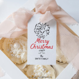 Met de Hand Getekend Merry Christmas Persoonlijk C Cadeaulabel