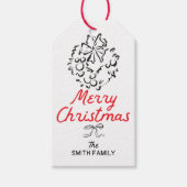 Met de Hand Getekend Merry Christmas Persoonlijk C Cadeaulabel (Voorkant)