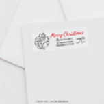 Met de hand getekend Merry Christmas Return Adresl Etiket<br><div class="desc">Hand getekend vrolijk kerstfeest. Gek,  eenvoudig,  elegant. Bekijk het hele collectie voor meer overeenkomende objecten!</div>
