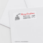 Met de hand getekend Merry Christmas Return Adresl Etiket<br><div class="desc">Hand getekend vrolijk kerstfeest. Gek,  eenvoudig,  elegant. Bekijk het hele collectie voor meer overeenkomende objecten!</div>