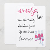 Met de hand getekend Mimosa Bar bord Kaart (Voorkant / Achterkant)