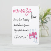 Met de hand getekend Mimosa Bar bord Kaart (Staand voorkant)