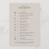 Met de Hand Getekend Minimalistisch Ceremonieprogr Programmakaart (Achterkant)