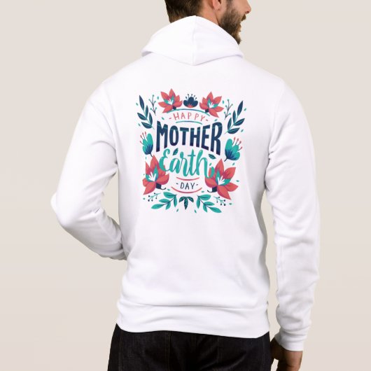 Met de Hand Getekend Moeder Aarde Dag Design-23184 Hoodie (Achterkant)