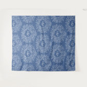 Met de hand getekend monogram blauw trouwdecoratie wandkleed (Voorkant (horizontaal))
